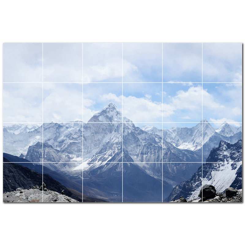 Murale décorative en céramique 8 po x 8 po Mountains Photo