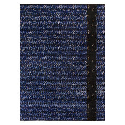 Scandinavian Hand Knotted Wool Geometric Area Rug
