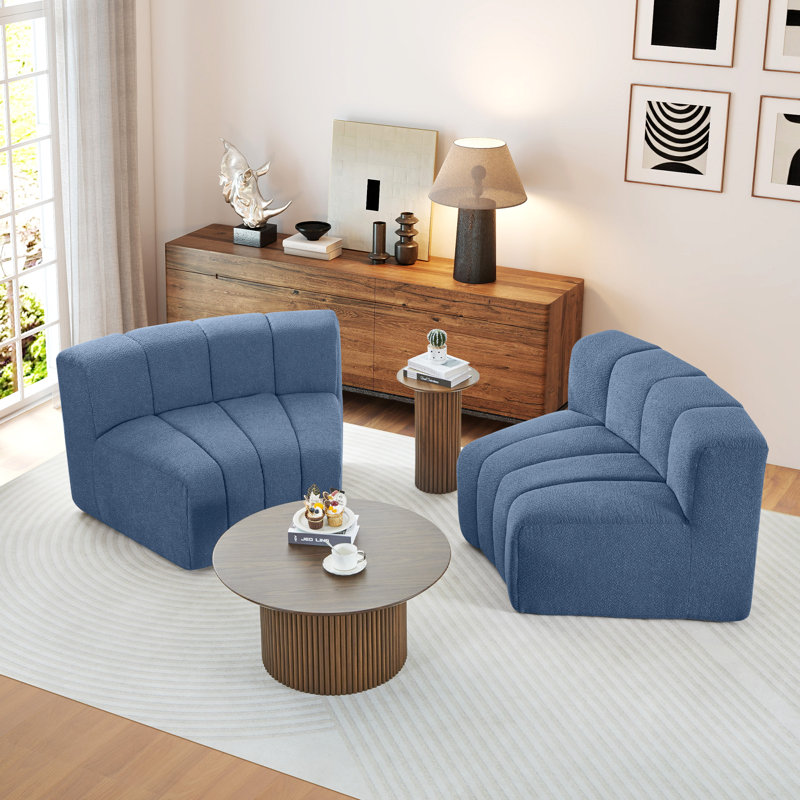 Canapé modulaire incurvé moderne, Blue