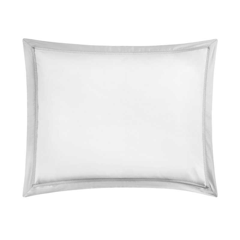 Escada 100% Cotton Percale Shams, white/ silver, King