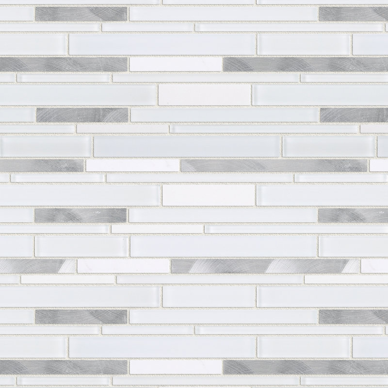 Carreau de mosaïque linéaire 11,75 po x 12,75 po, Blanc