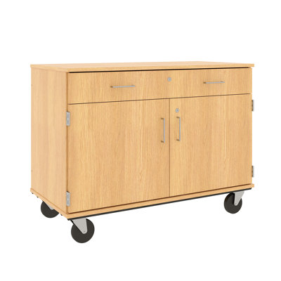 Mobile 2 Compartment Manufactured Wood Classroom Cabinet