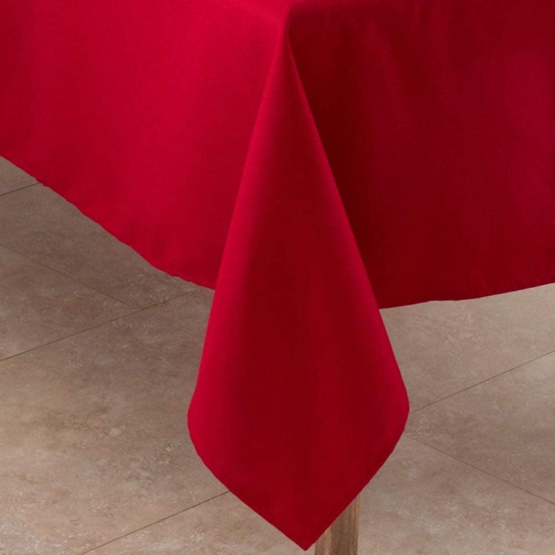 Daisylynn Rectangular Polyester Tablecloth, 156" L x 90" W, Red