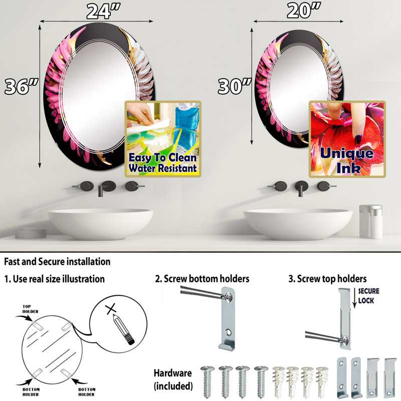 Miroir mural Precings, 36 po x 24 po
