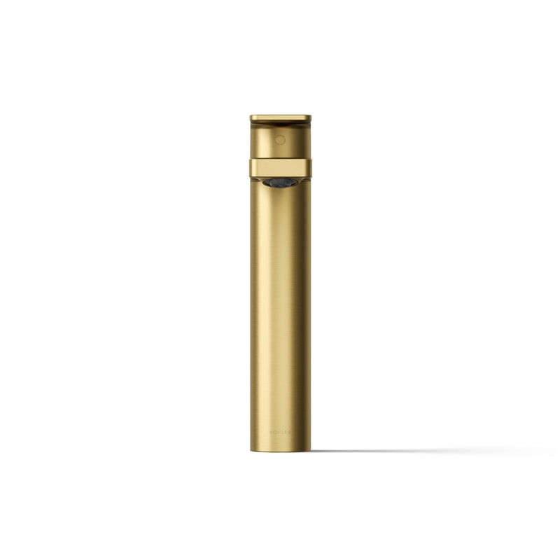 Parallel Tall Single-Handle Bathroom Sink Faucet, Single-Hole Faucet with Pop-Up Drain, 1.2 GPM, Vibrant Brushed Modern Brass