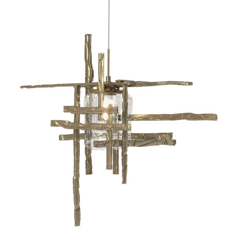 Tura 1 - Light Single Mini Pendant, Sterling, Seeded Clear