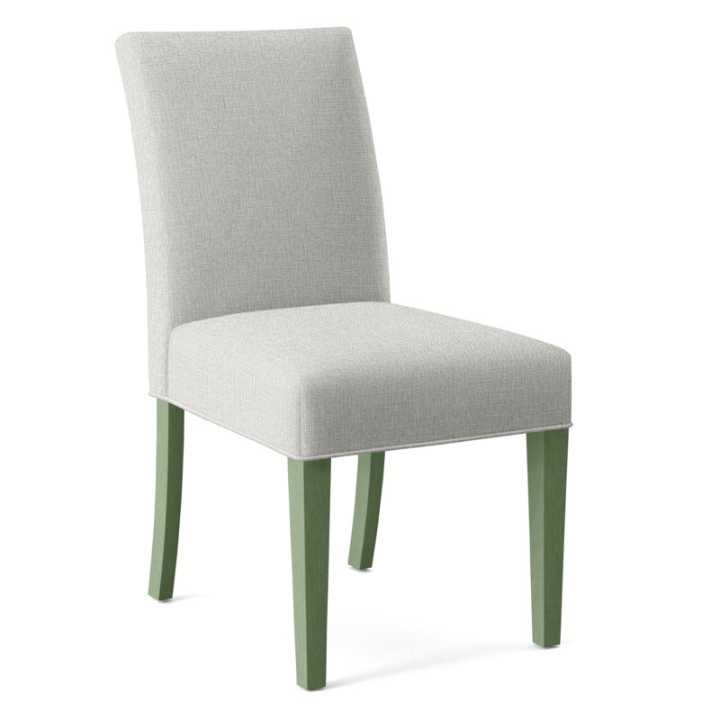 Manhattan Upholstered Dining Chair, Light Blue Performance Fabric; 0851-55, Celery Finish