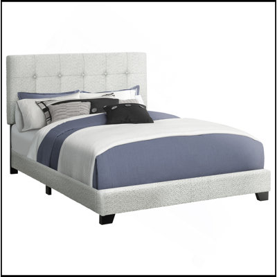 Lit, double, chambre à coucher, tapissier, cadre seulement, transitionnel