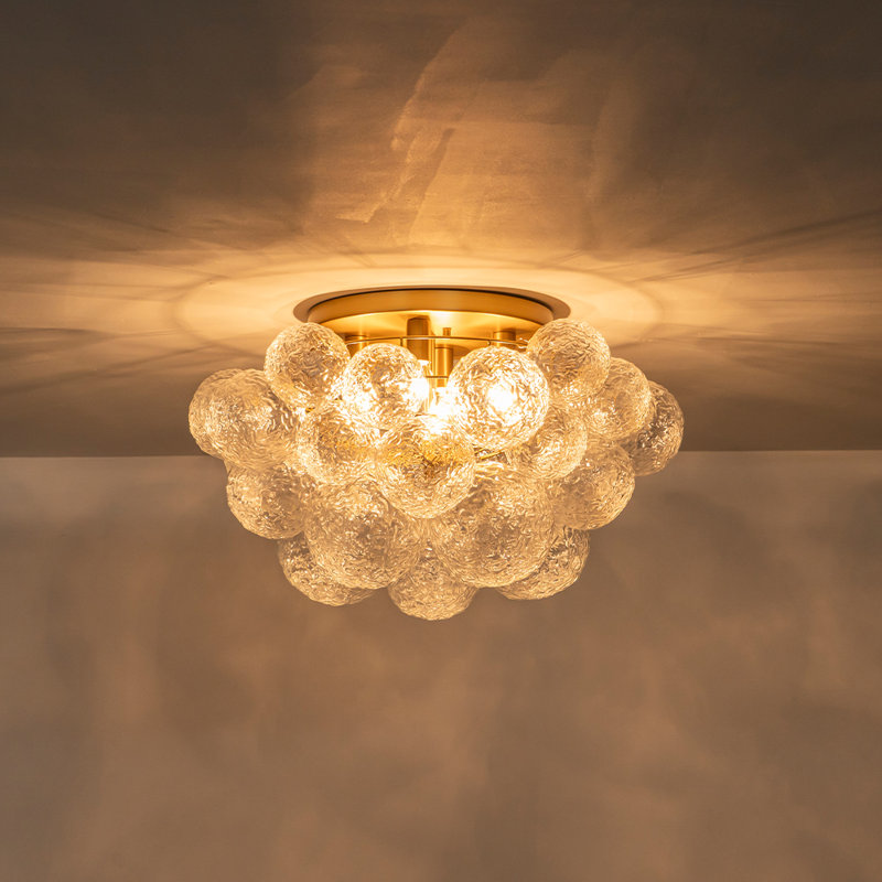 4-light Handcrafted Glass Bubble Semi-flush Mount