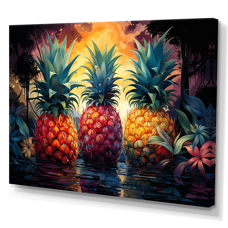 «Bounteasant Sunfills Pinapple Tropics», reproduction sur toile, Toile tendue, H 34 po x l 44 po x P 1,5 po