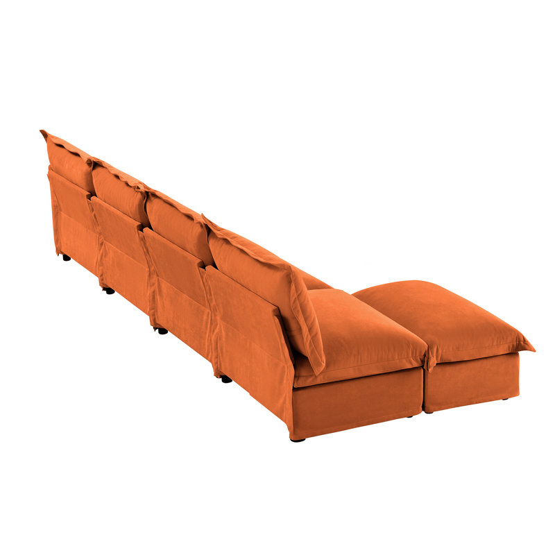Canapé modulaire ultra-confortable en chenille pour espaces de vie