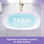 Baignoire de trempage autoportante en acrylique avec drain et trop-plein de 69 gallons, 71 gallons
