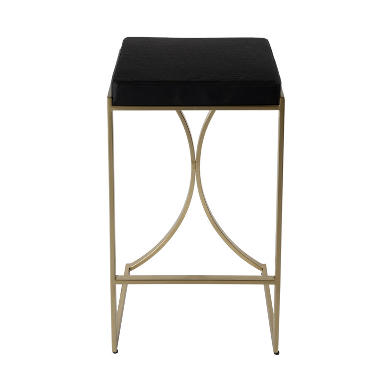 Natalya 24" Bar Stool, Gold, Black, Bar Stool (31” Seat Height)