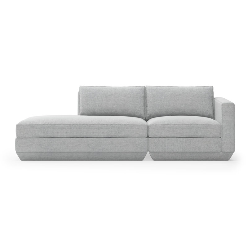 Canapé modulaire 2 pièces Podium, Sergé de performance argent Bayview, Orienté vers la gauche