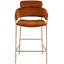 Tabouret de comptoir en velours beige Yara-75000049