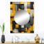 Harmonie de blocs géométriques jaune et gris Reintraut - grand miroir mural, miroir décoratif moderne, impression d'art en métal-1155647669