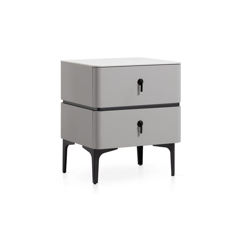 47.5cm W Metal Bedside Table, Light Grey