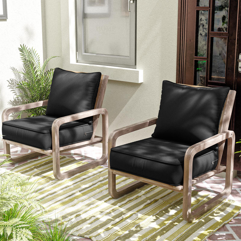 Outdoor Seat / Back Cushion, 19" W x 19" D, Black