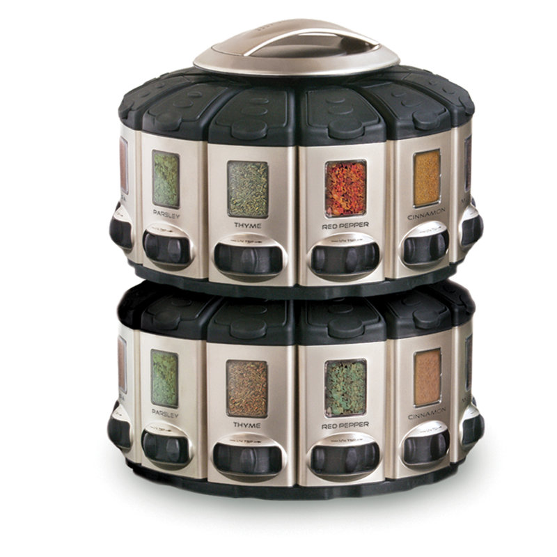 Spice Jar & Rack Set with Adjustable Racks