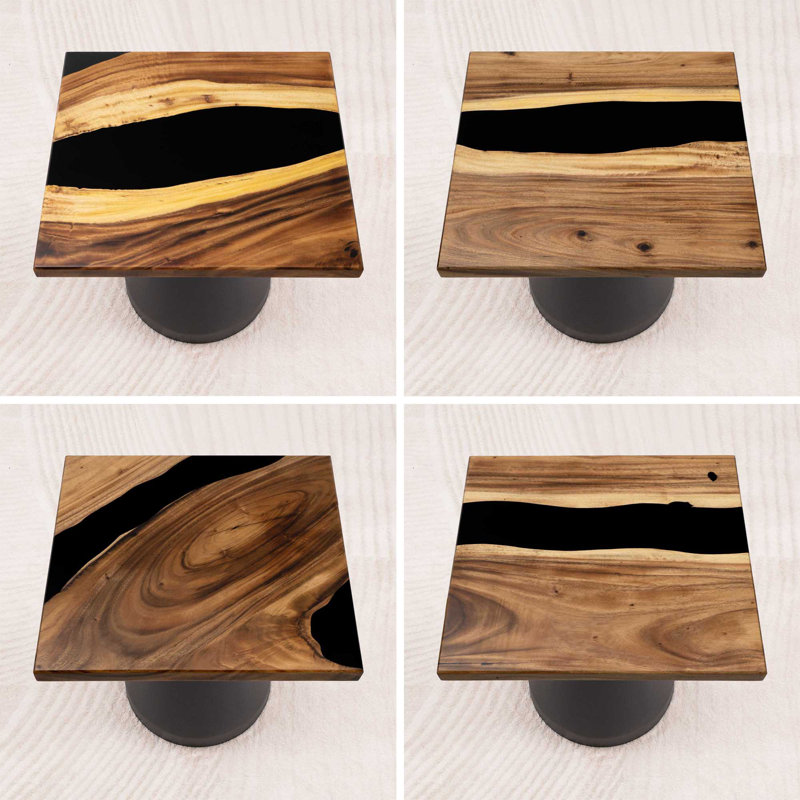 Square Epoxy Coffee Table 23" Diameter, 16" H x 23" L x 23" W