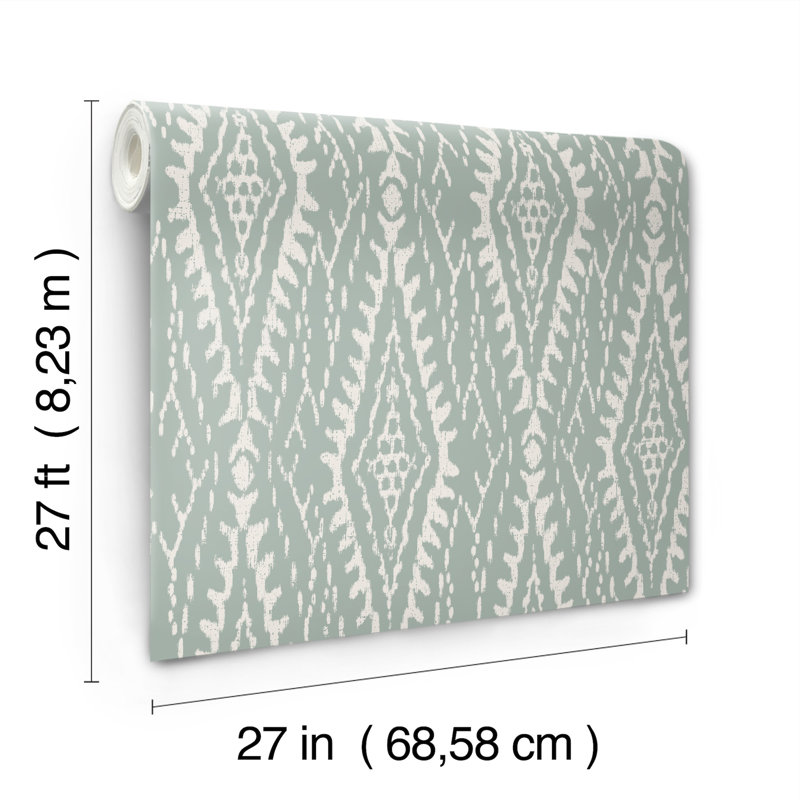 Rousseau Geometric Wallpaper Roll, Green