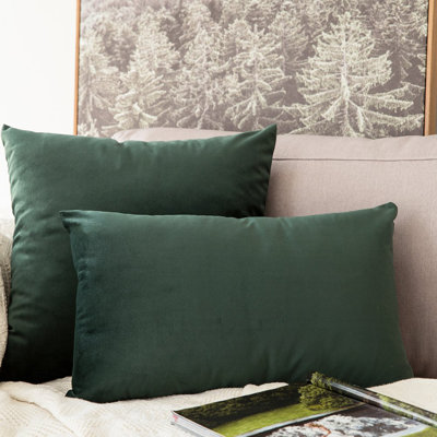 Solid Velvet Reversible Pillow Cover