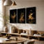 Tableau abstrait en toile tendue, motif d'éclaboussures liquides, en trois panneaux, pour salon-445651753