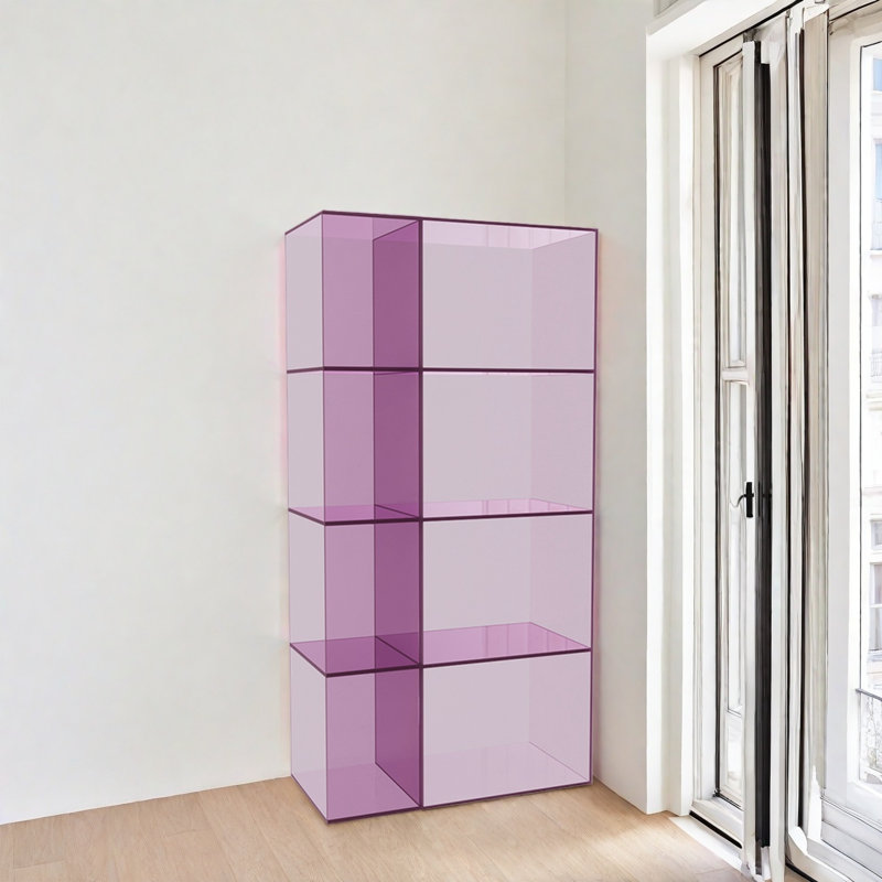 Bibliothèque moderne exquise, (4 tablettes) H 47,2 po x l 19,6 po x P 9,8 po, Rose