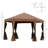 Outsunny 13' X 11' Hexagonal Pop Up Gazebo, Heavy Duty Outdoor Canopy Tent With 6 Mesh Sidewall Netting, 3-Level Adjustable Height And Strong Steel Frame, Brown