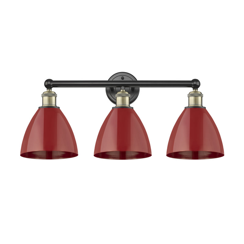 Anglie 3 - Light Dimmable Vanity Light, Red, Black Antique Brass