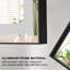 Miroir de salle de bain à cadre multifonctionnel en aluminium noir, miroir de meuble-lavabo lumineux mural