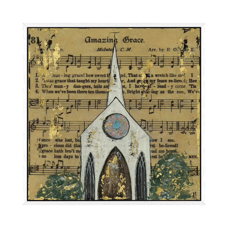 Amazing Grace Chapel by Ashley Bradley - Print on Canvas, White Framed, 66.04 cm H x 66.04 cm W