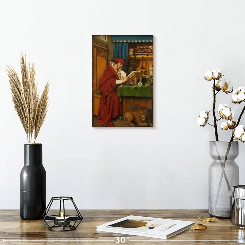 Saint Jerome dans son bureau, H 12 po x l 8 po