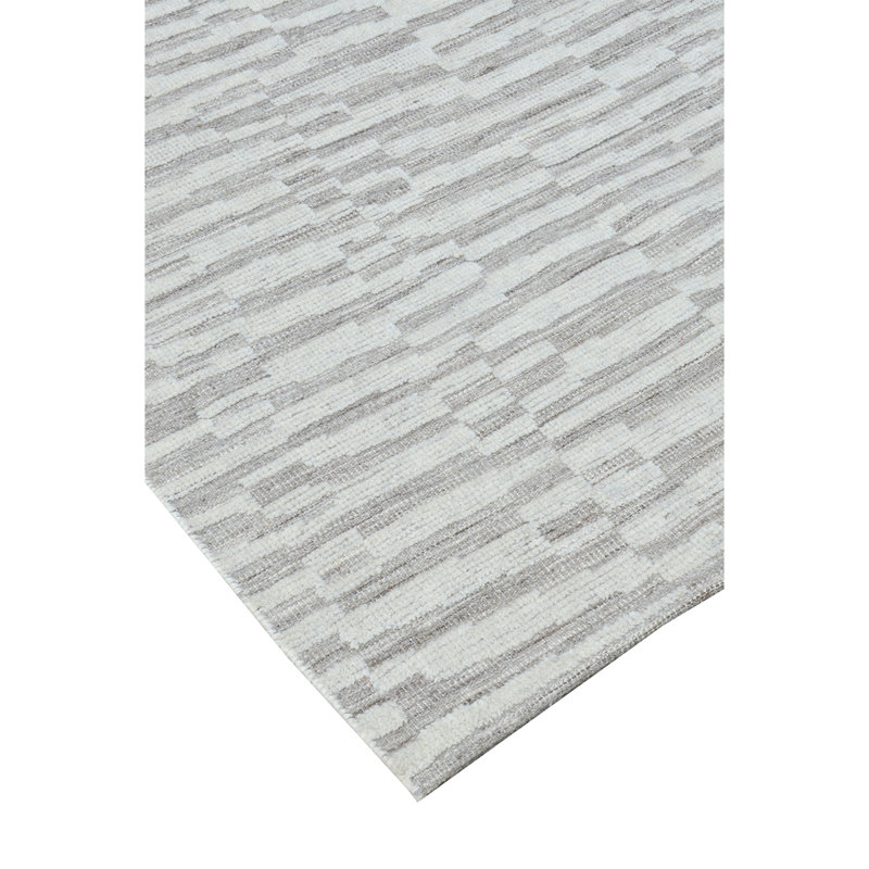 Hand Knotted Wool Abstract Area Rug in Beige/Brown/Natural, Rectangle 8' x 10'