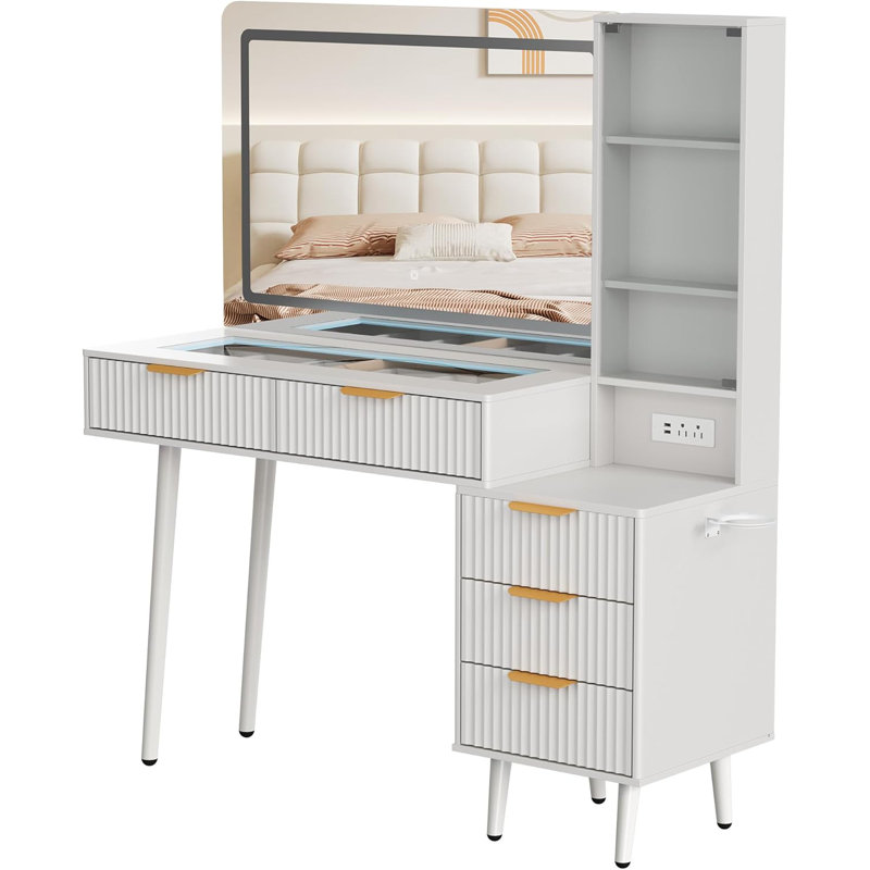 Meuble-lavabo 48 po avec miroir et lumières, White
