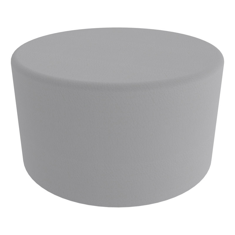 Grand tabouret cylindrique structuré en savoir plus, H 20 po x l 32,5 po x P 32,5 po, Gris clair, Oui