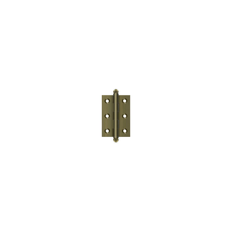 2.5'' x 1.69'' Butt Bearing Hinge, Antique Brass
