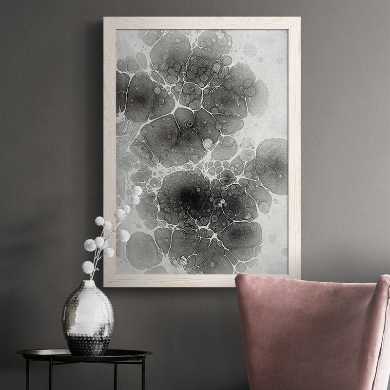 " Marbling II ", White, 37.5" H x 27.5" W x 1" D, No Mat
