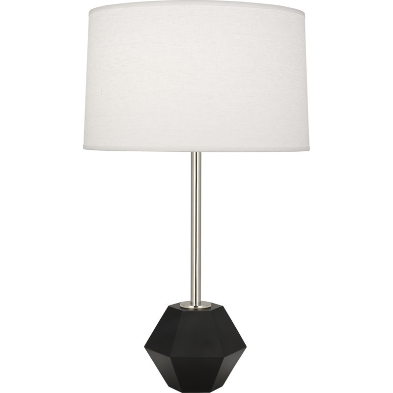 Marcel Metal Table Lamp, Polished Nickel/Matte Black