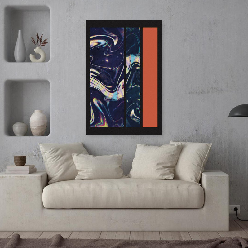 Art contemporain contemporain abstrait géométrique, H 36 po x l 24 po