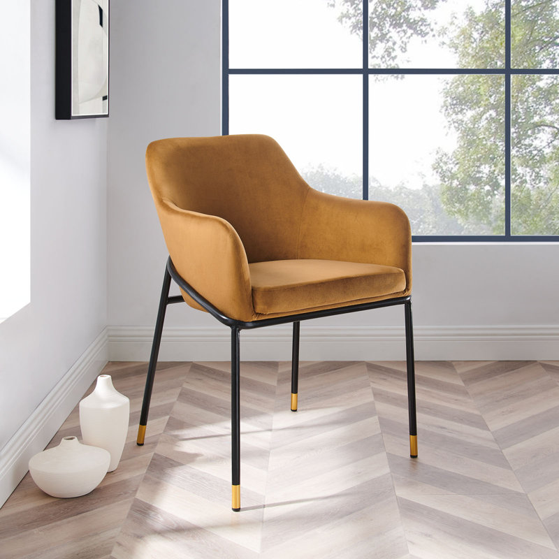 Jovi Performance Velvet Dining Armchair, Brown