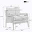 Fauteuil Mid-Century moderne en velours, blanc-1822312446