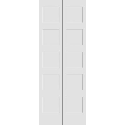 Primed 5 Panel Shaker Bi-Fold Door