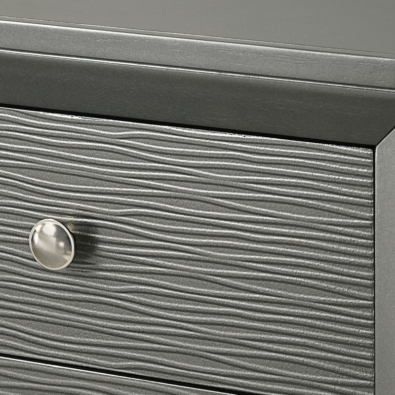 Commode contemporaine 5 tiroirs 1pc, Gris foncé