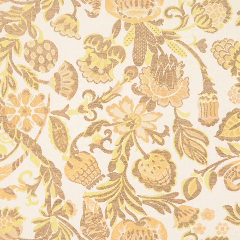 Allure Floral Fabric, Orange/Brown/Yellow/Beige