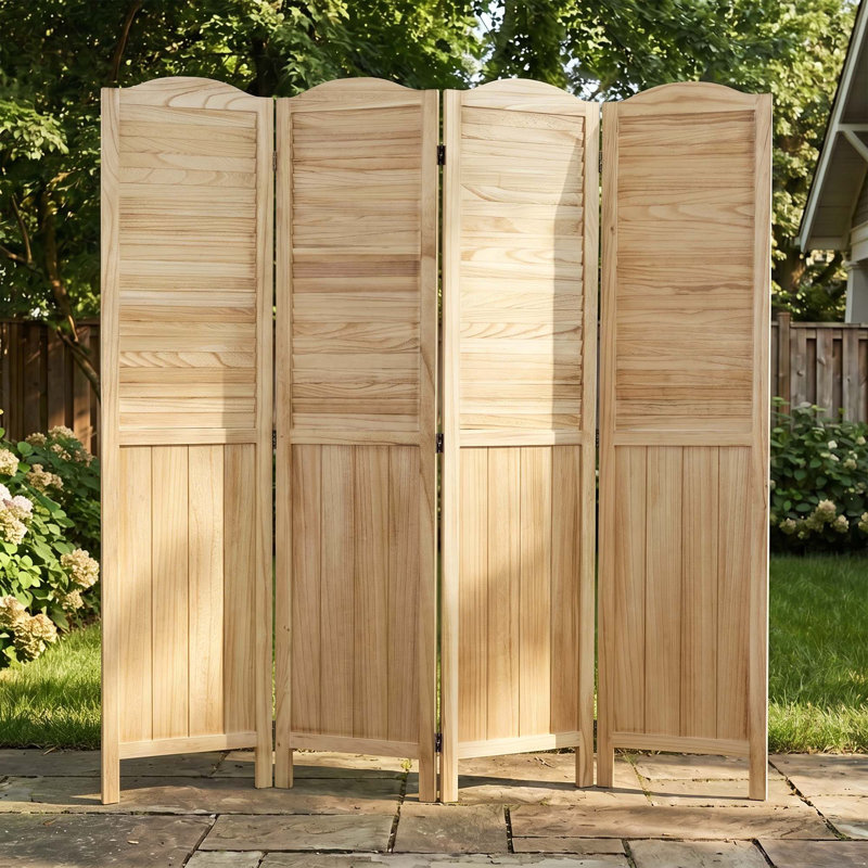 Paravent pliant en bois massif - Paravent, Wood, 4