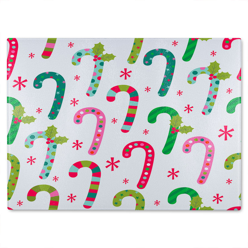 Candy Pattern Dining Glass Chopping Board, 40cm L x 28cm W