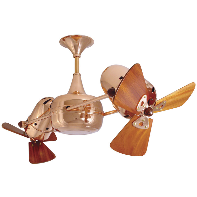 36" Duplo-Dinamico 3 Blade Ceiling Fan, Polished Copper