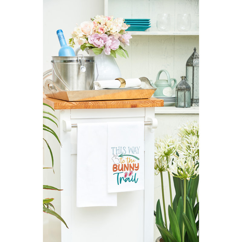 Bunny Trail Towel, Orange/Blue/White Bunny Trail