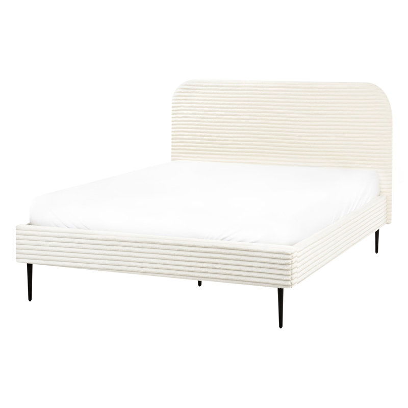 Bed Corduroy Fieldsboro, European Double (140 x 200 cm), White